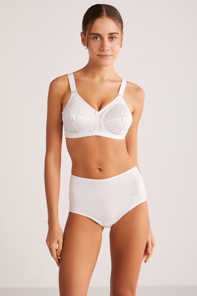 Kom Basic Maxi Yüksel Bel 2'li Külot - Beyaz Renk Ön Görünüm