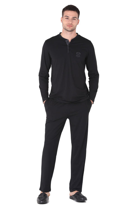 DS Damat erkek pijama takımı – pamuk modal kumaş, uzun kollu üst ve pantolon