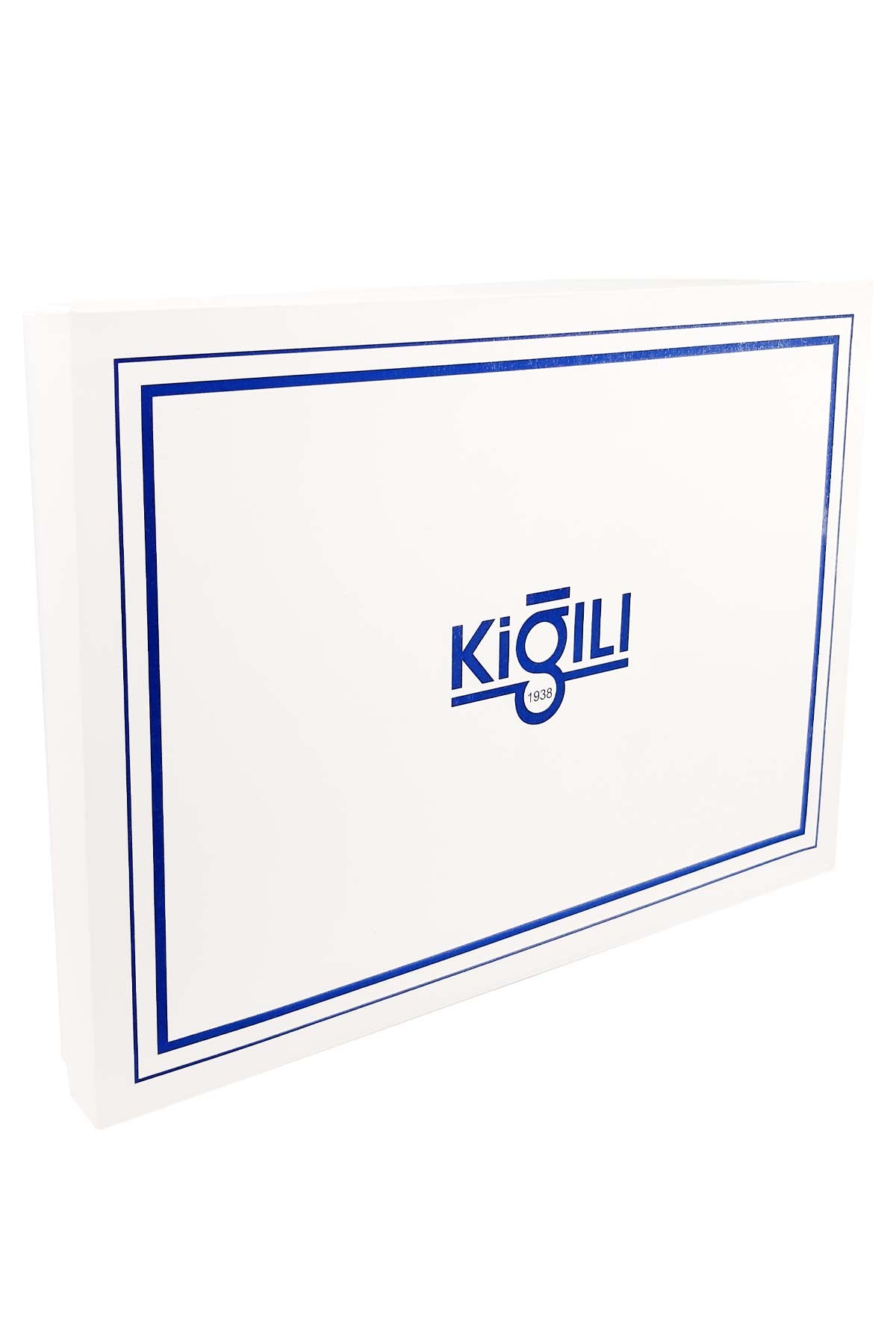 Kiğılı erkek pijama takımı detay görünümü - kontrast yaka ve cep detayları - ürün kutusu