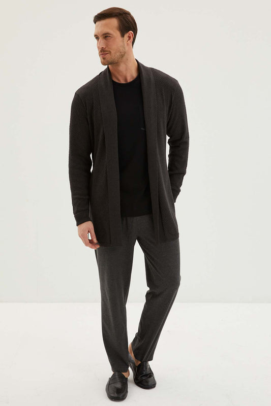 Kiğılı erkek roblu triko pijama takımı - premium ev giyim seti