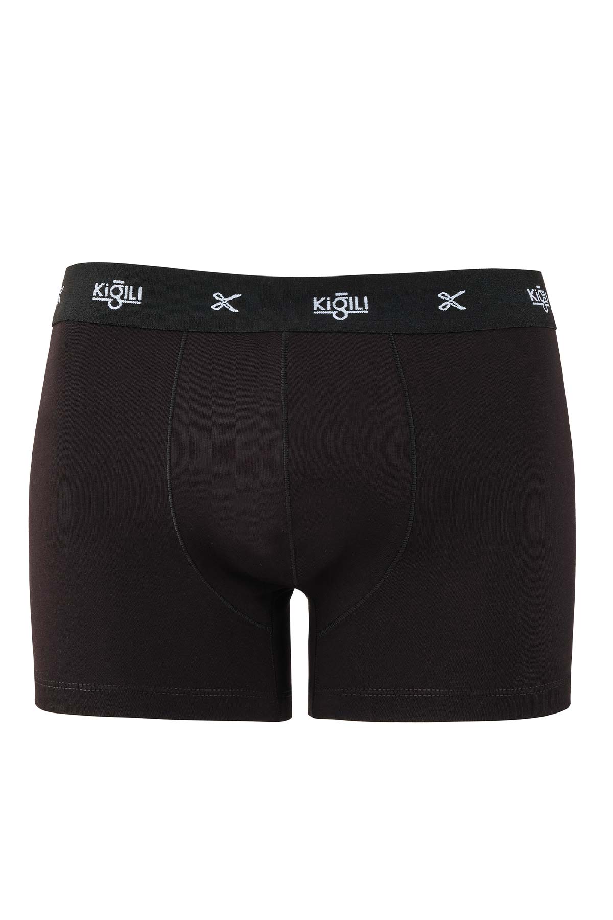 Kiğılı iç giyim seti yan görünüm - rahat kesim kaliteli kumaş - Kiğılı Siyah Boxer