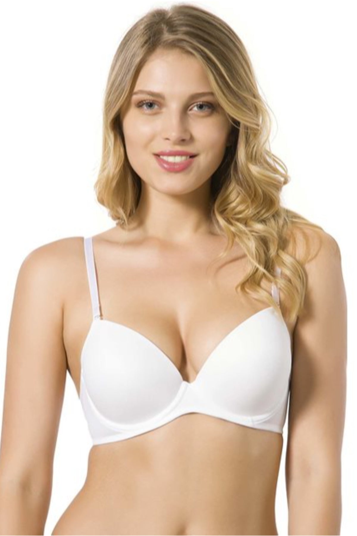 Lejardin kadın destekli micro cup push up sütyen, beyaz renk, ön görünüm