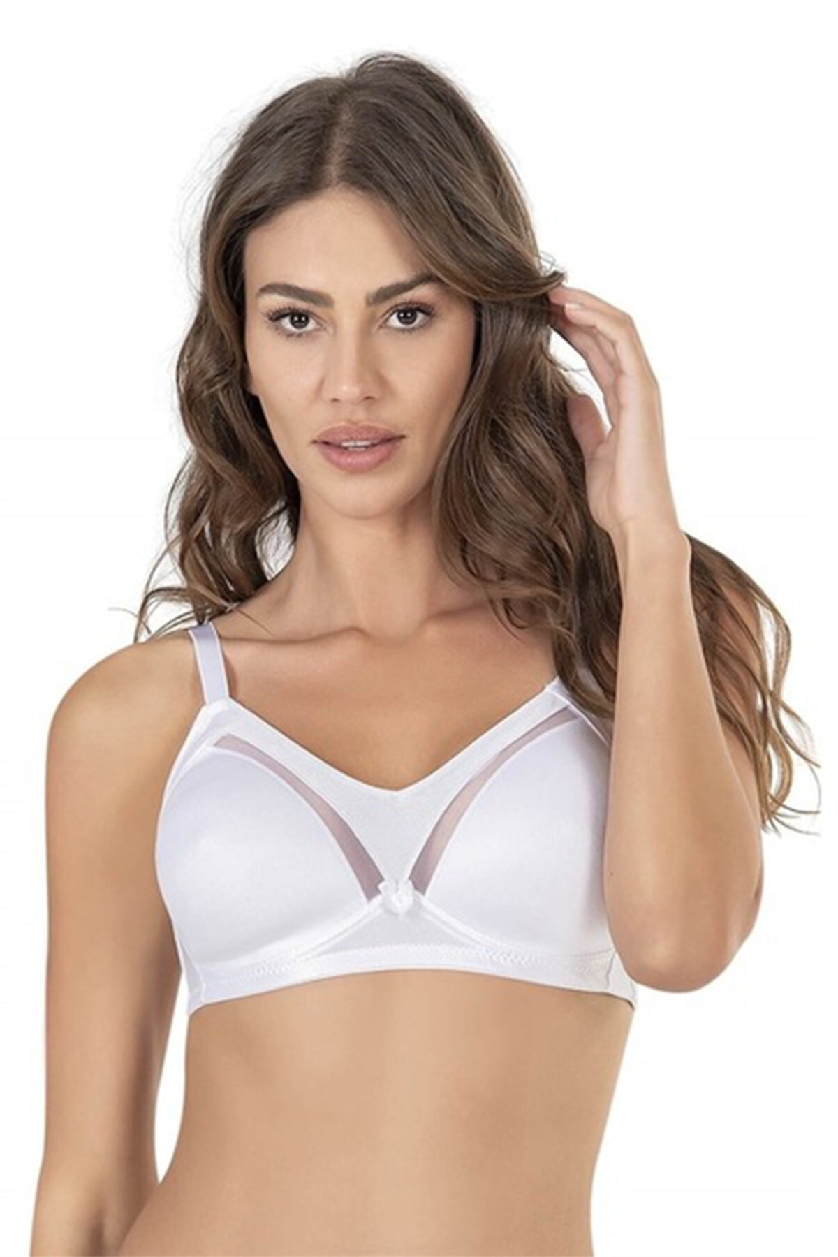 Lejardin kadın toparlayıcı balensiz soft cup sütyen transparan detaylı beyaz renk, şık ve feminen tasarım
