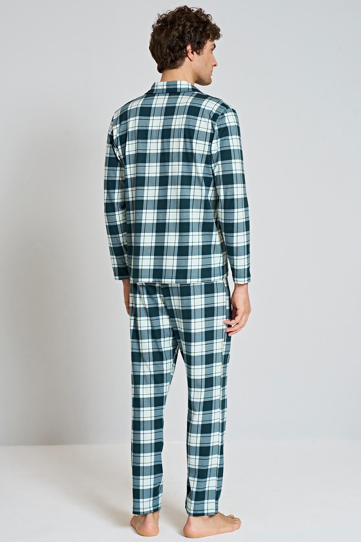 Pınarca penye erkek pijama takımı uzun kollu yan görünüm