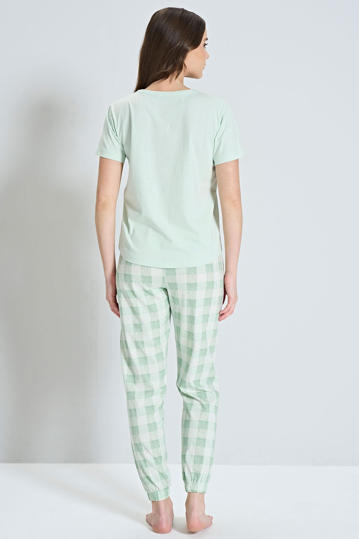 Pınarca Awesome yazılı kadın pijama takımı alternatif renk arka görünüm