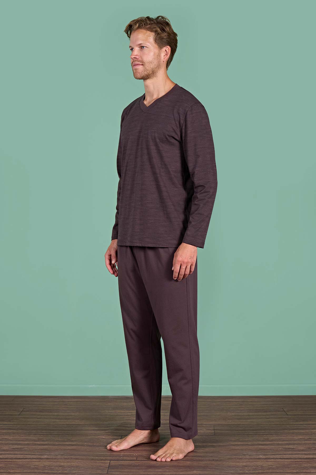 Pınarca erkek pijama takımı büyük beden pamuklu - yan görünüm