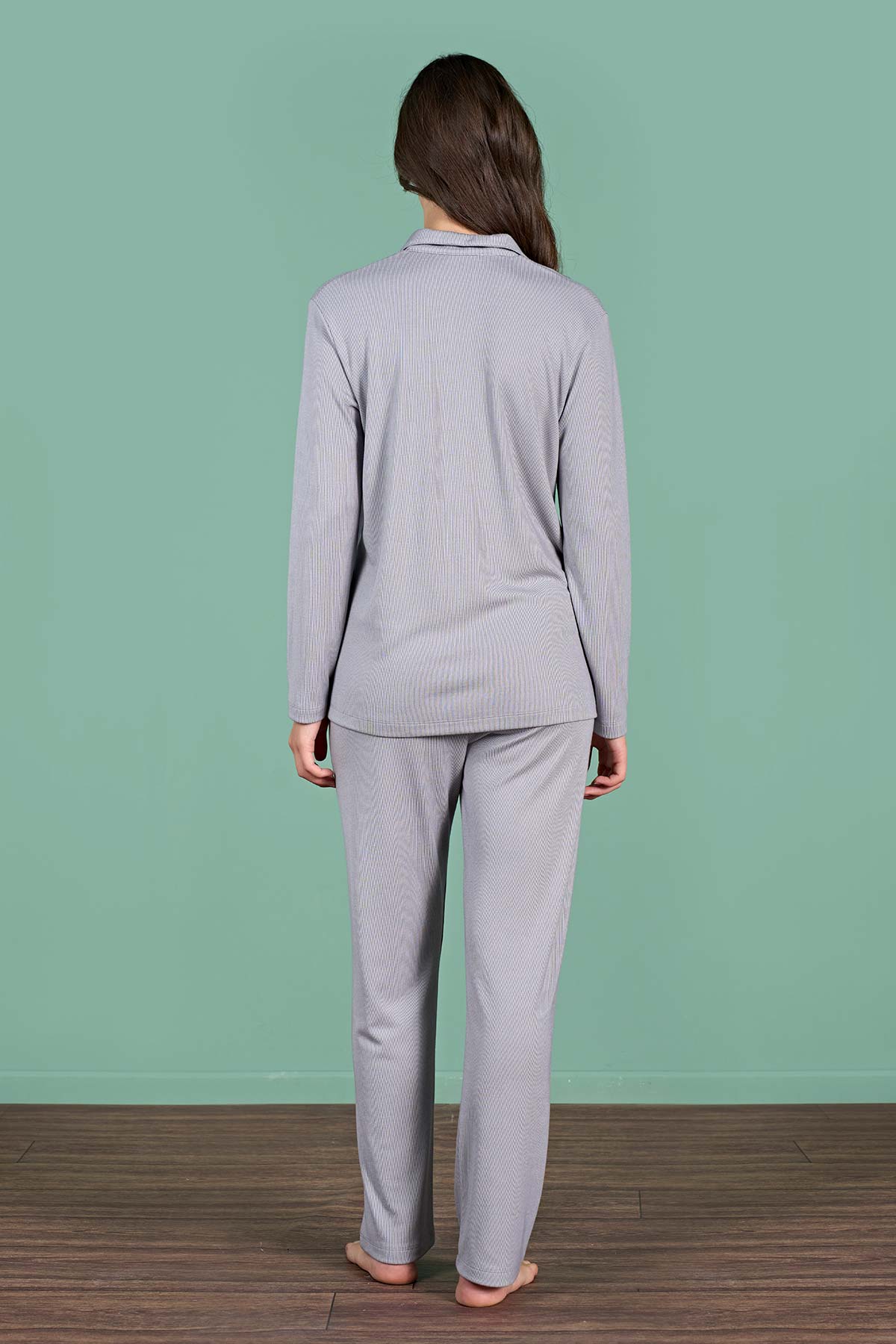 Pınarca kadın pijama takımı uzun kollu Melisa - alternatif renk arka görünüm