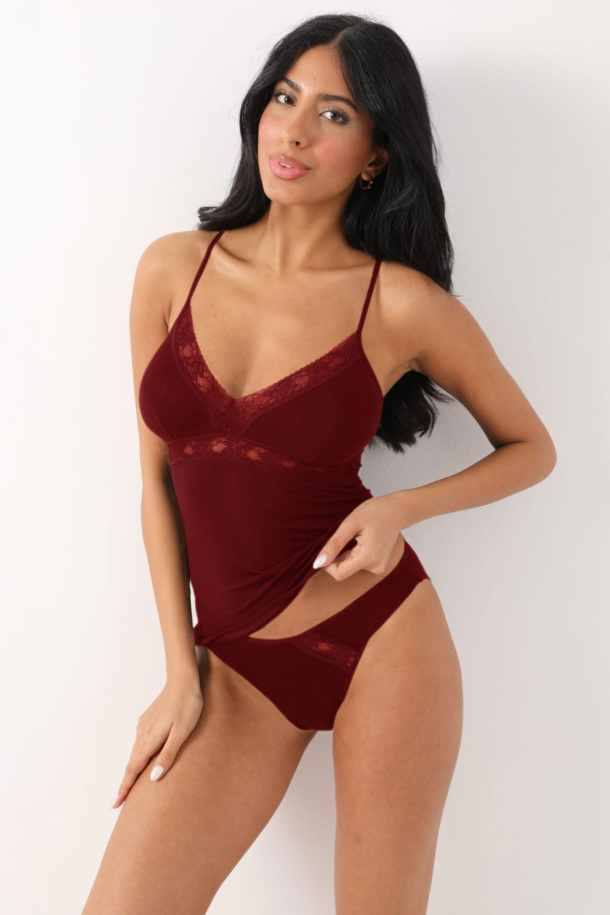 Alvin Kadın Çeyizlik Kaşkorse Takım Dantelli