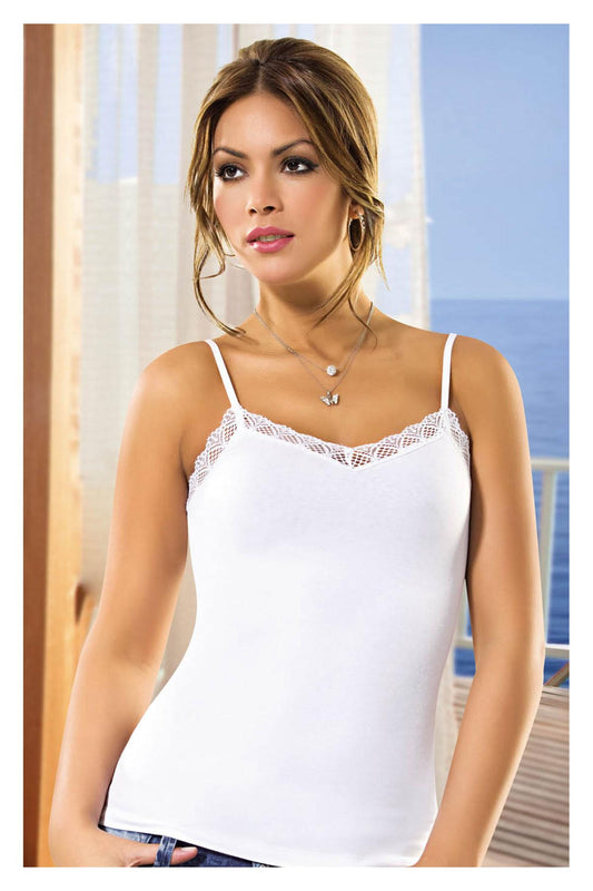 Anıt Kadın İp Askılı Dantelli Pamuk Atlet