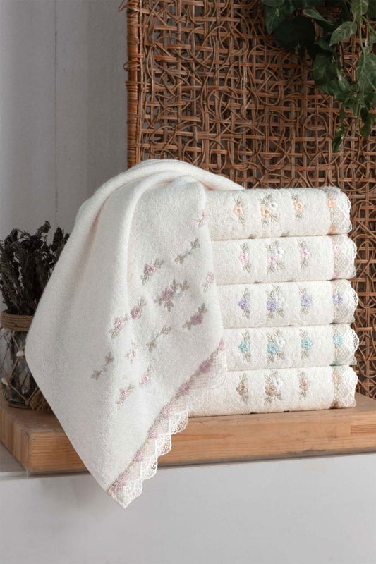 Arliva El Yüz Havlusu Bukle Nakışlı 50x80 Nehir