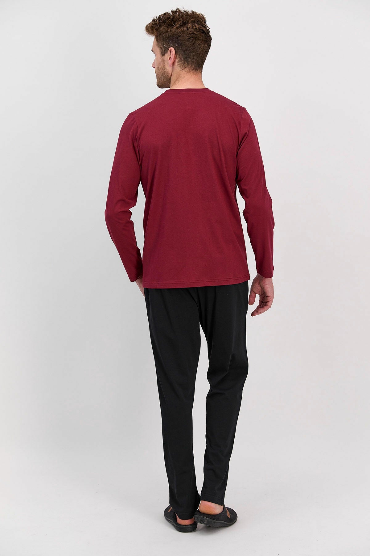 Arnetta Erkek Pijama Takımı Uzun Kol Düğme Yakalı Pamuklu