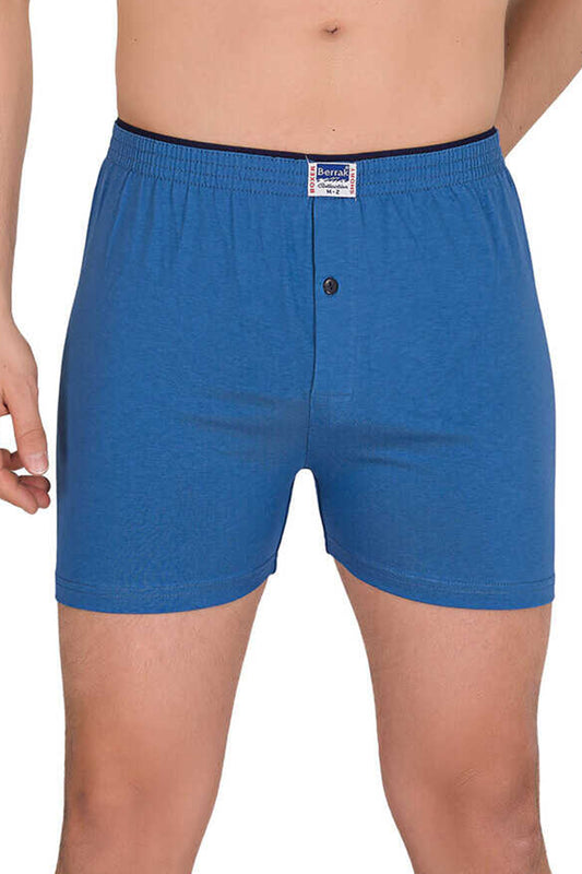 Berrak Erkek Boxer Penye Renkli Düğmeli