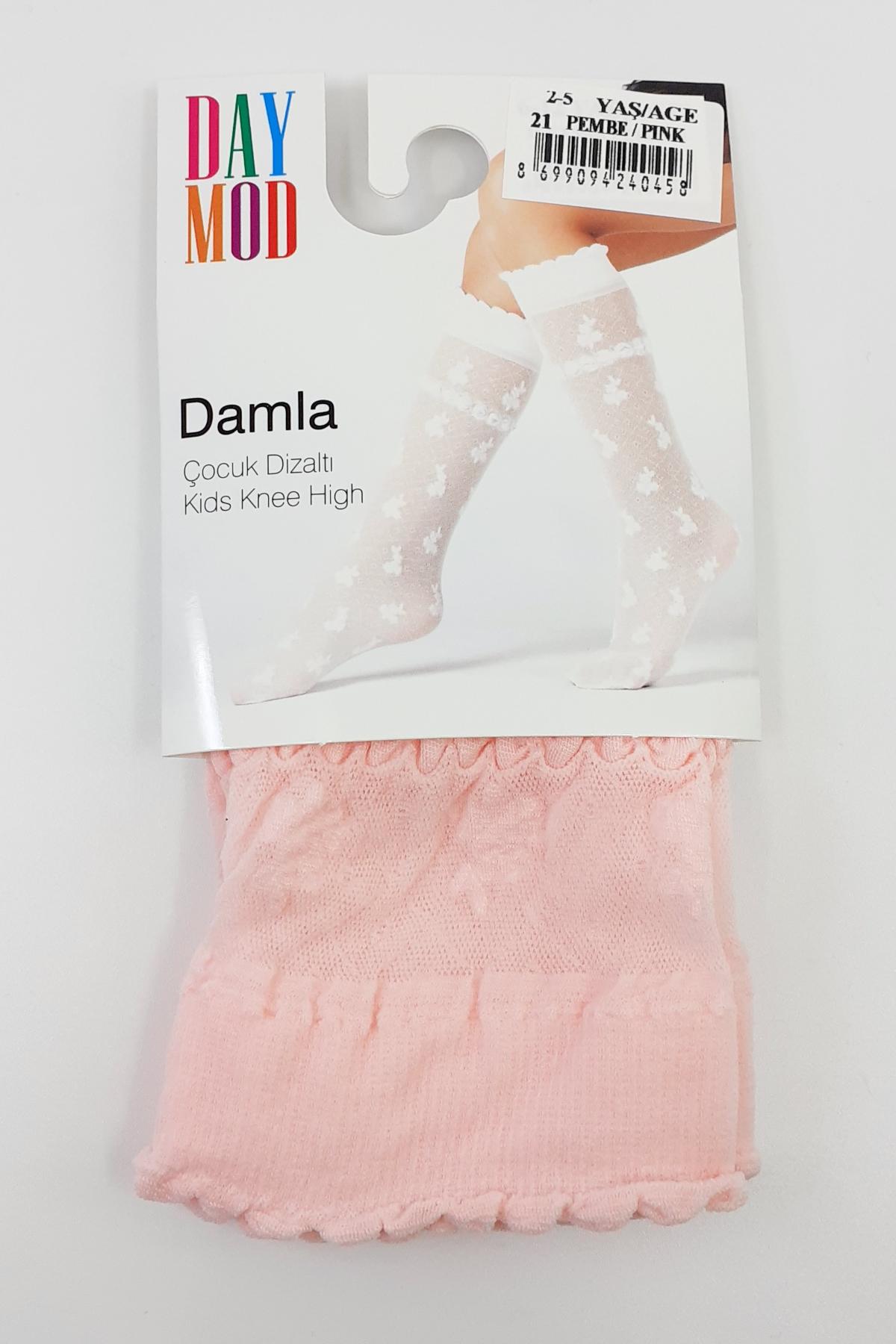 Daymod Kız Çocuk İnce Dizaltı Çorap Damla Desenli