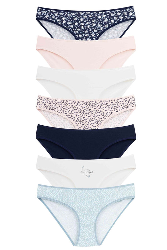 Dominant Kadın Slip Bikini Külot 7'li Desenli
