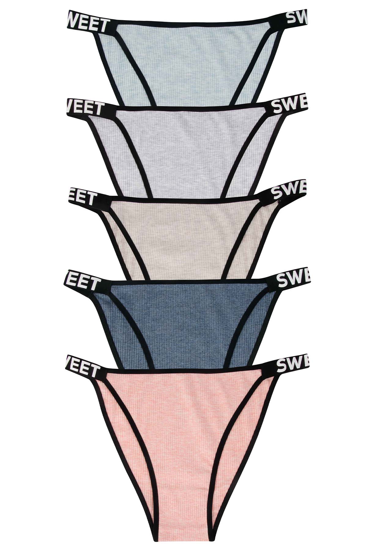 Dominant Kadın Slip Külot Büyük Beden Beli Sweet Yazılı Ribana