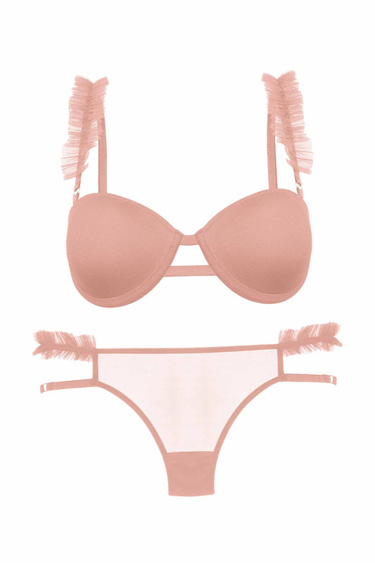 Dominant Kadın Sütyen Külot Takım Destekli Fırfırlı