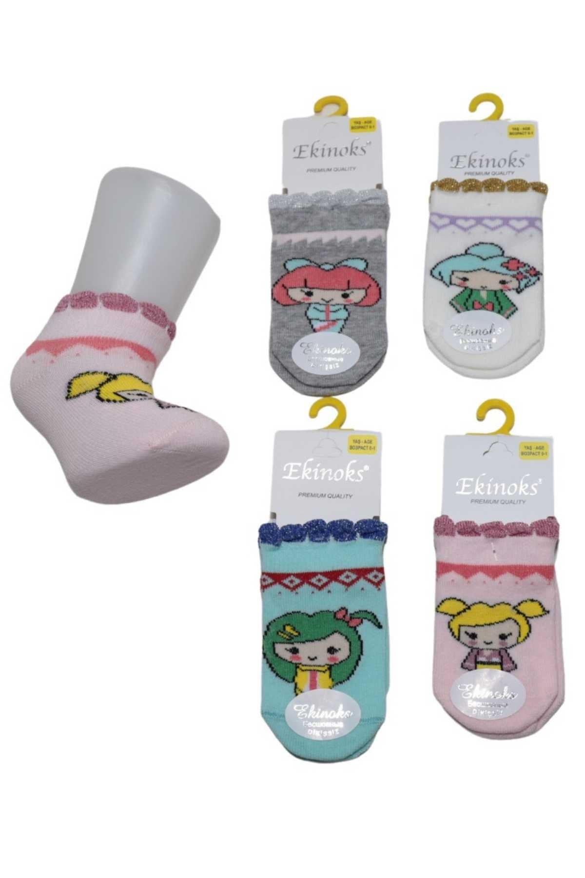 Ekinoks Kız Bebek Vicaye Desen Patik Çorap
