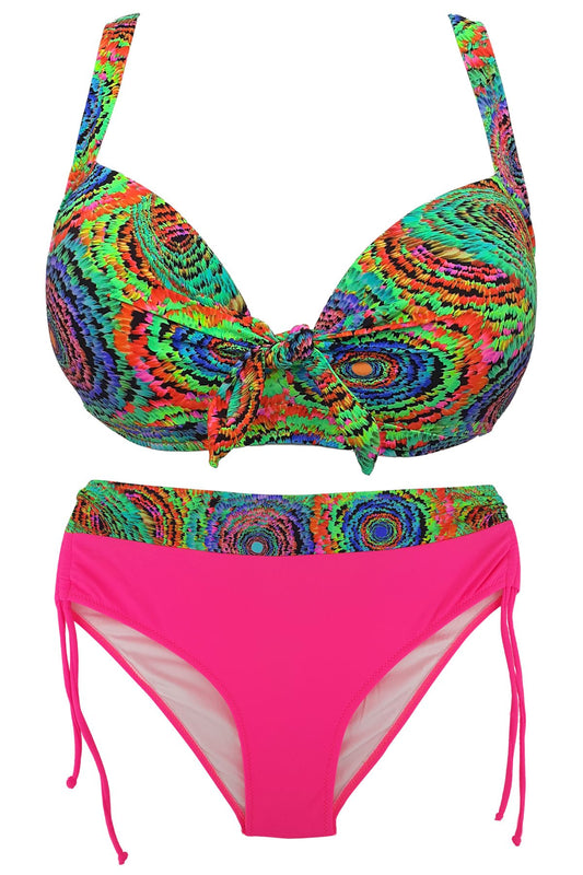 Endeep Kadın Büyük Beden Bikini Düz Renk