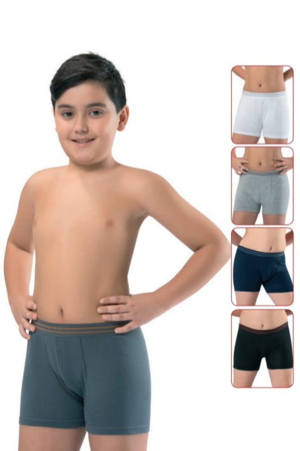 Erdem Erkek Çocuk Boxer Garson Boy 3'Lü Beli Çizgili