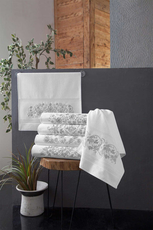 Fiesta El-Yüz Havlusu Soft Nakışlı Taşlı 50x90