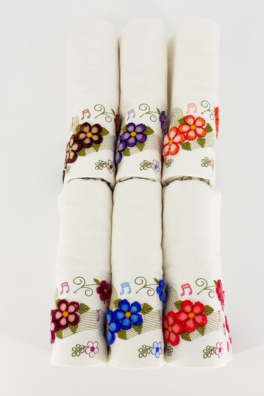 Fiesta Nakışlı El-Yüz Havlusu Soft Kadife Taftink Motif 2 50x90