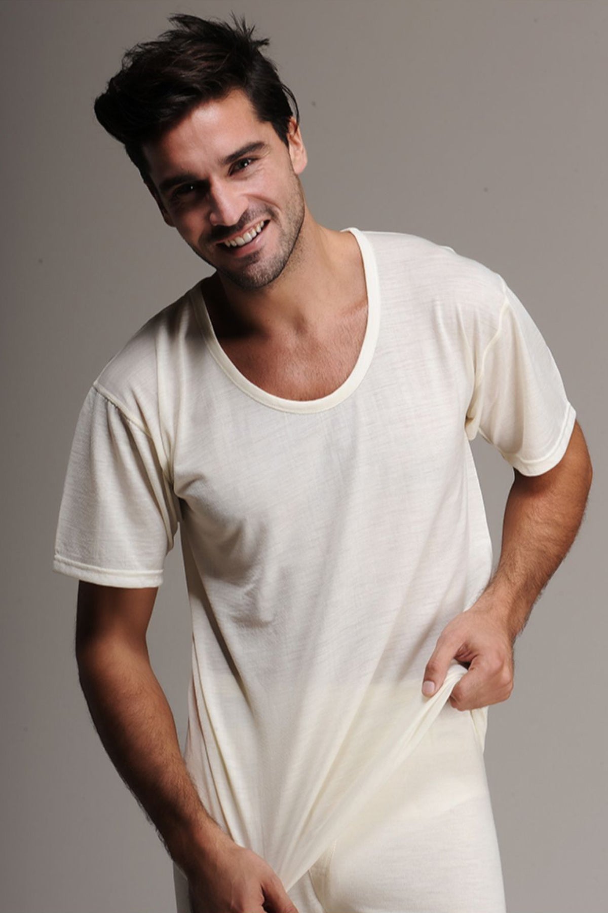 Hasyün Erkek Termal Üst İçlik Yün Kısa Kollu Atlet