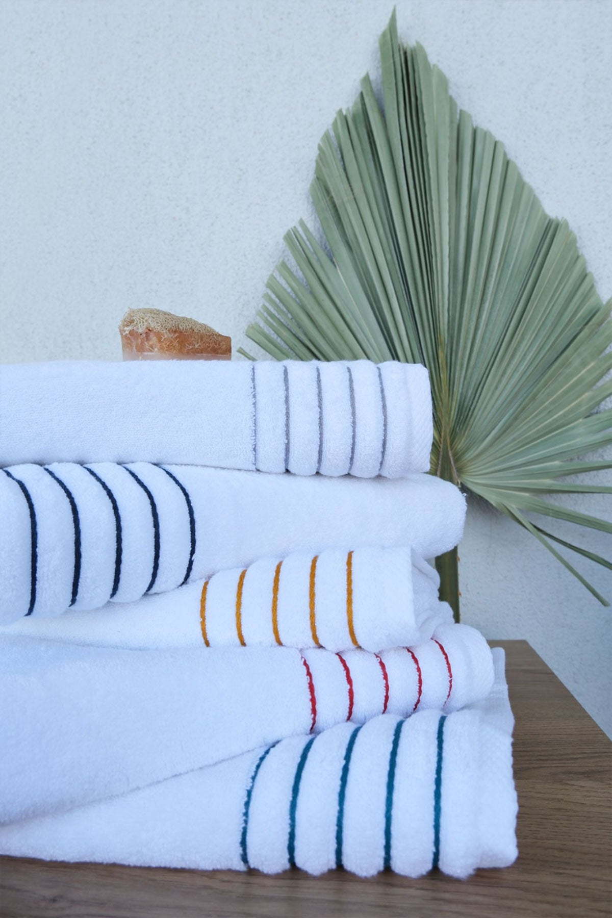 İyi Geceler İstanbul El Yüz Havlusu 50x90 White Line Pamuklu
