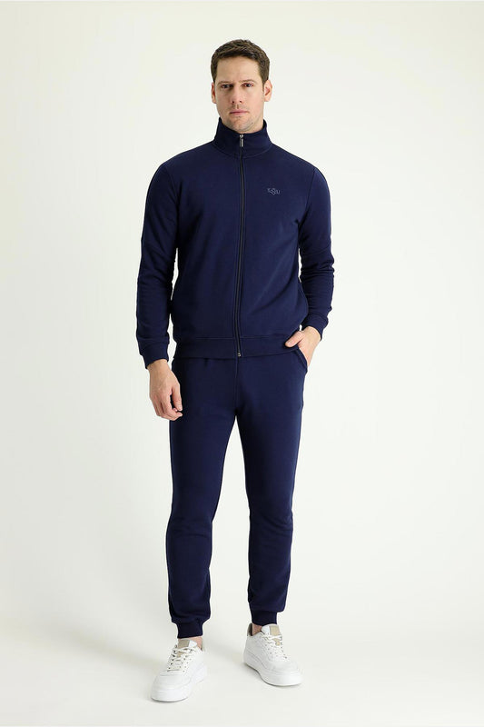 Kiğılı Erkek Eşofman Takımı Dik Yaka Fermuar Biyeli