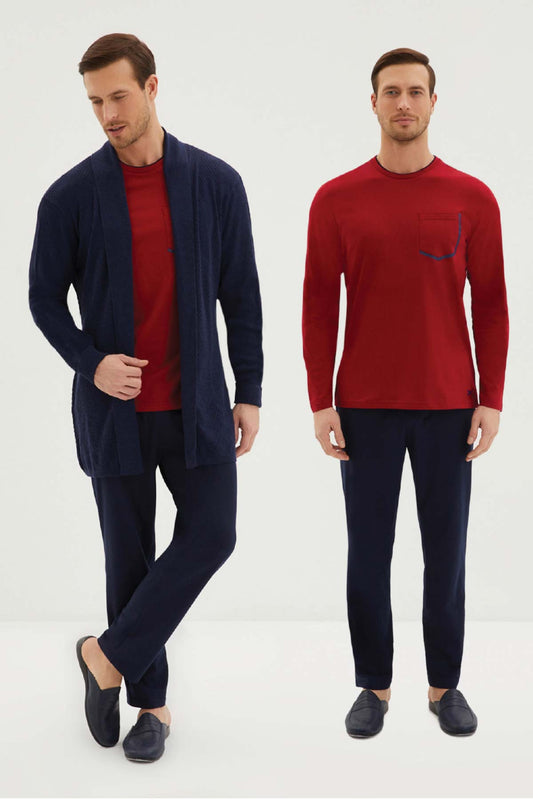 Kiğılı Erkek Roblu Triko Pijama Takımı