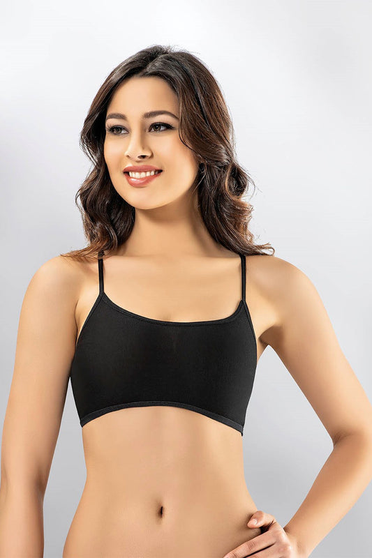 Kota Kadın Atlet Crop İp Askılı Düz Pamuklu