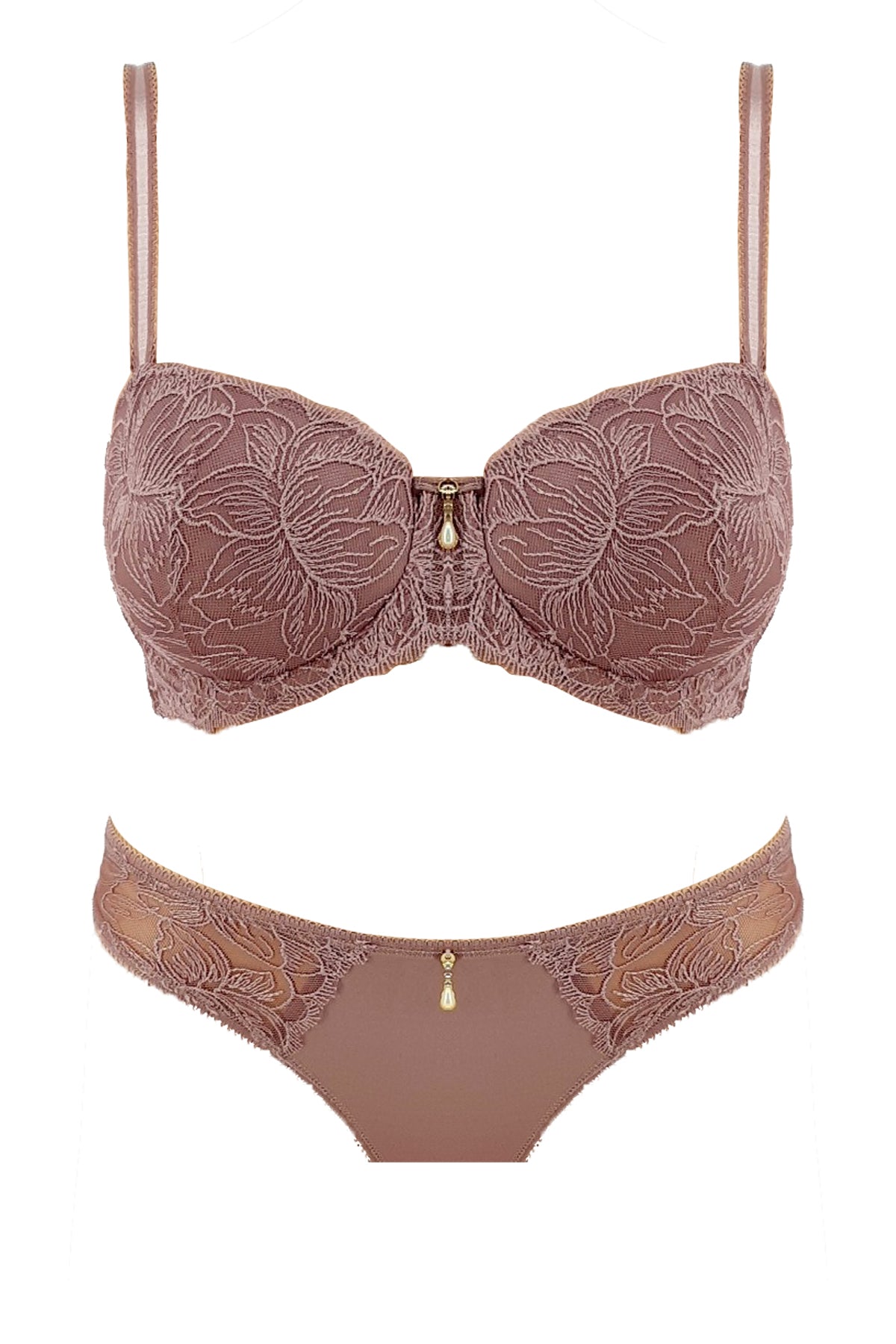 Lejardin Kadın Fantezi Desteksiz Sütyen Külot Takım Basic Cup