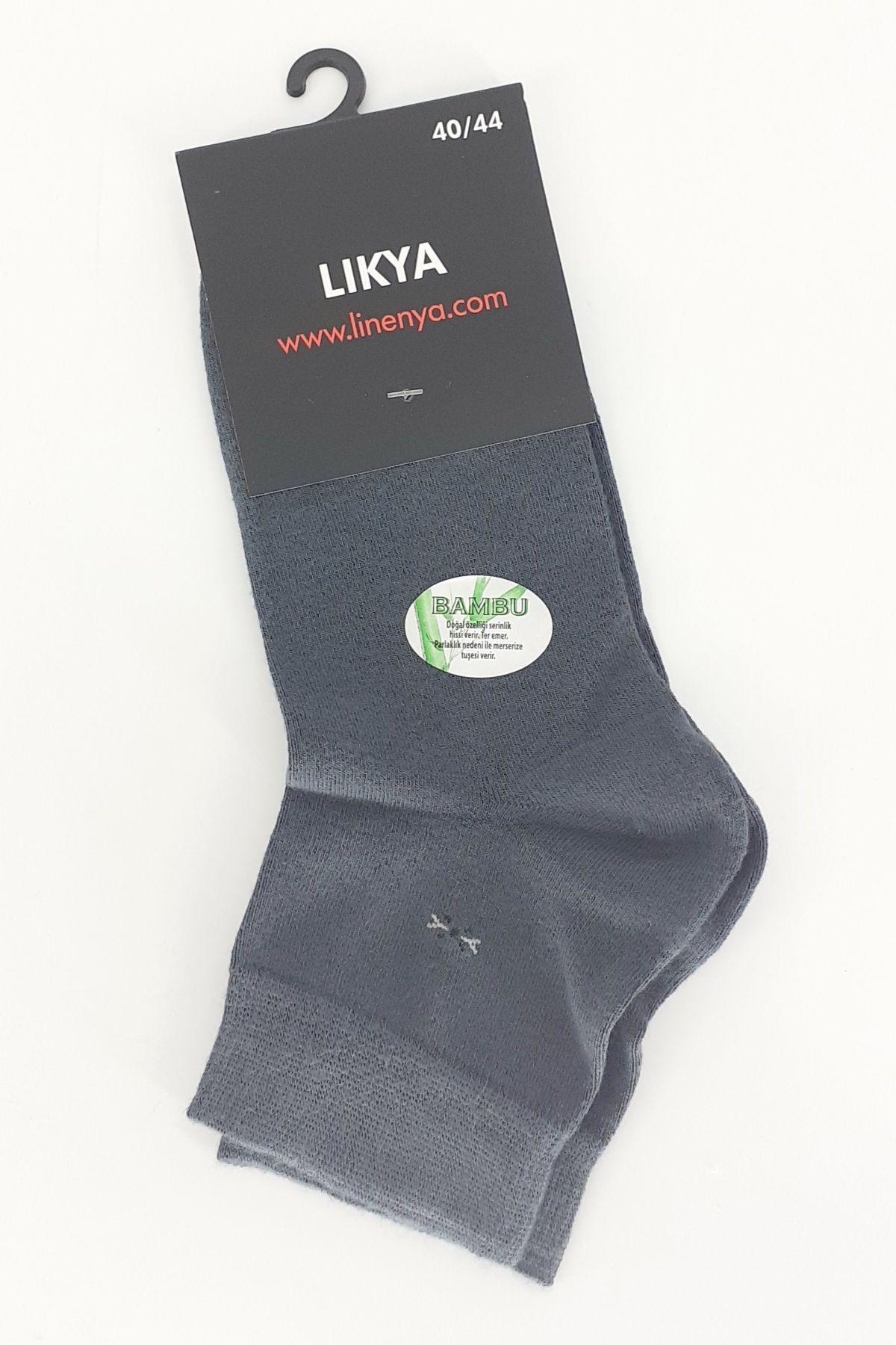 Likya Erkek Yarım Konç Çorap Desen 3 Bambu