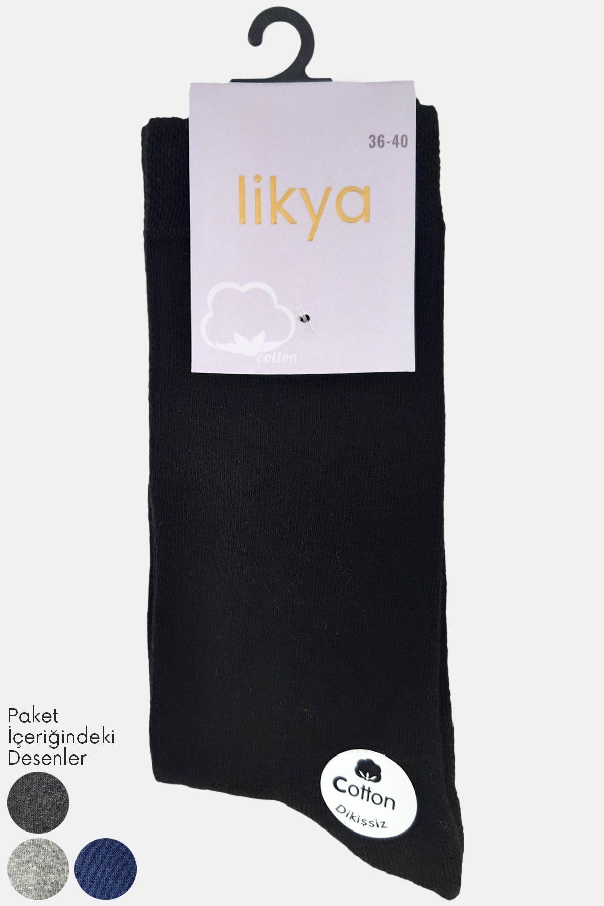 Likya Kadın Pamuklu Tabanaltı Havlu Soket Çorap - Düz