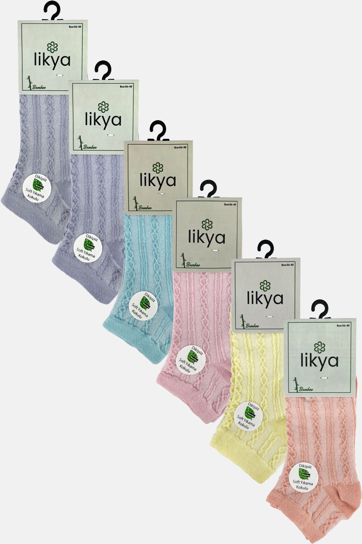 Likya Kadın Patik Çorap Bambu Jakarlı