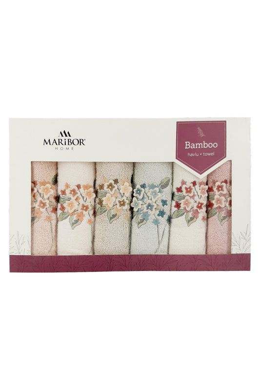 Maribor El-Yüz Havlusu 3D Nakışlı Betty Bambu 50x90