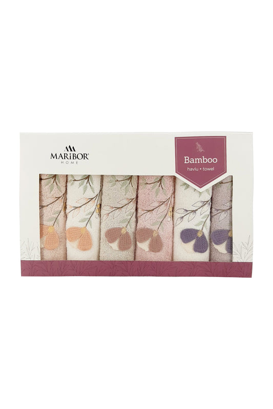 Maribor El-Yüz Havlusu 3D Nakışlı Lapis Bambu 50x90