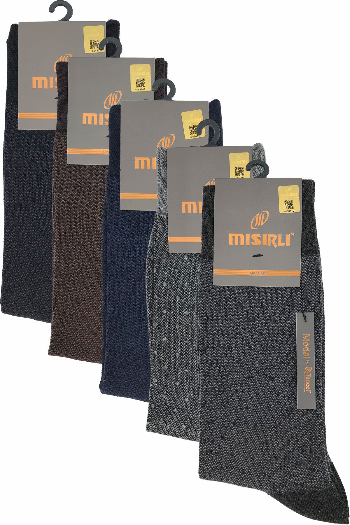 Misirli Erkek Soket Çorap Modal Jakar Desenli M Logolu