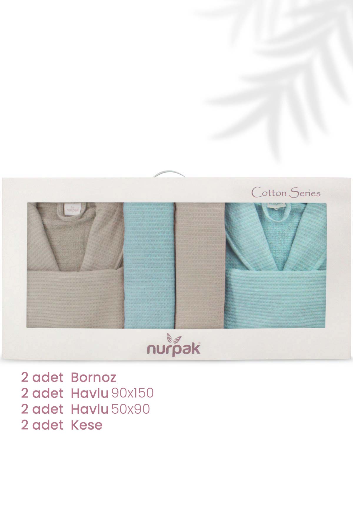 Nurpak Alinda 8 Parça Aile Bornoz Seti