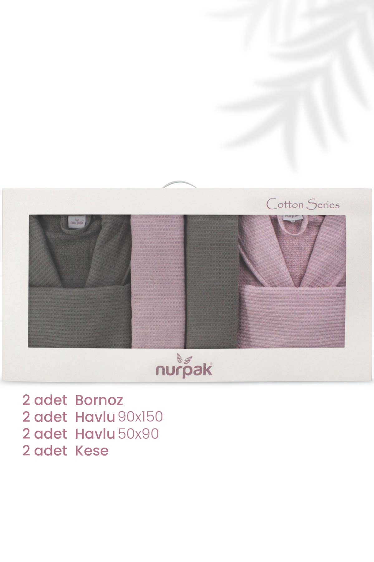 Nurpak Alinda 8 Parça Aile Bornoz Seti