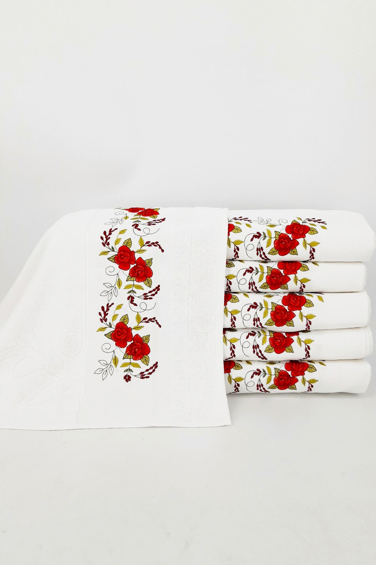 Nurpak El-Yüz Havlusu Nil Nakışlı 50x90