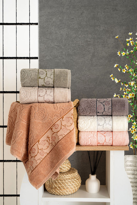 Nurpak Unisex Yetişkin Banyo Havlusu Ahenk Jakarlı 90x150
