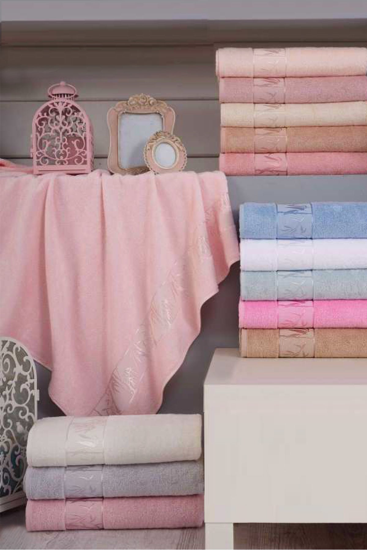 Nurpak Unisex Yetişkin Banyo Havlusu Bambu Jakarlı 90x145