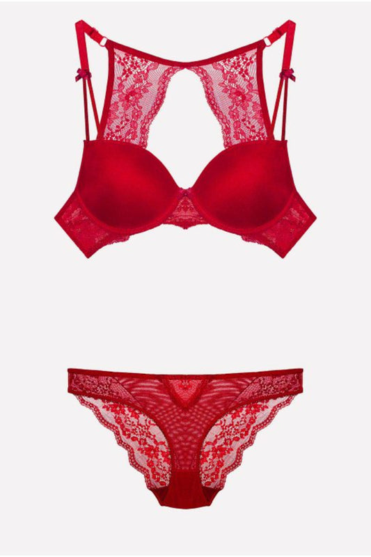 Nurteks Kadın Fantezi Destekli Sütyen ve Külot Takım Push-Up