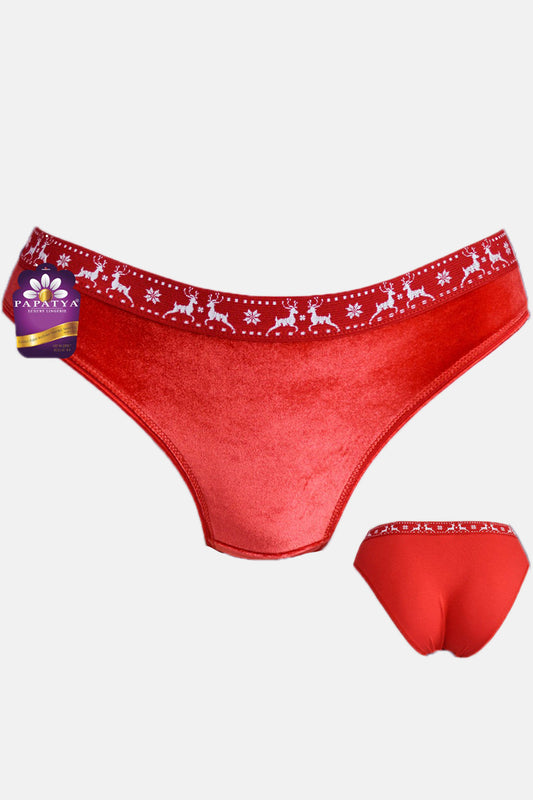 Papatya Kadın Bikini Külot Ön Kadife Arka Pamuklu