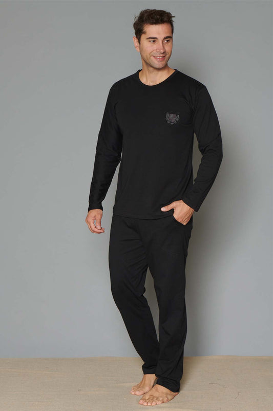 Pınarca Erkek Pijama Takımı Uzun Kollu Pamuklu Büyük Beden