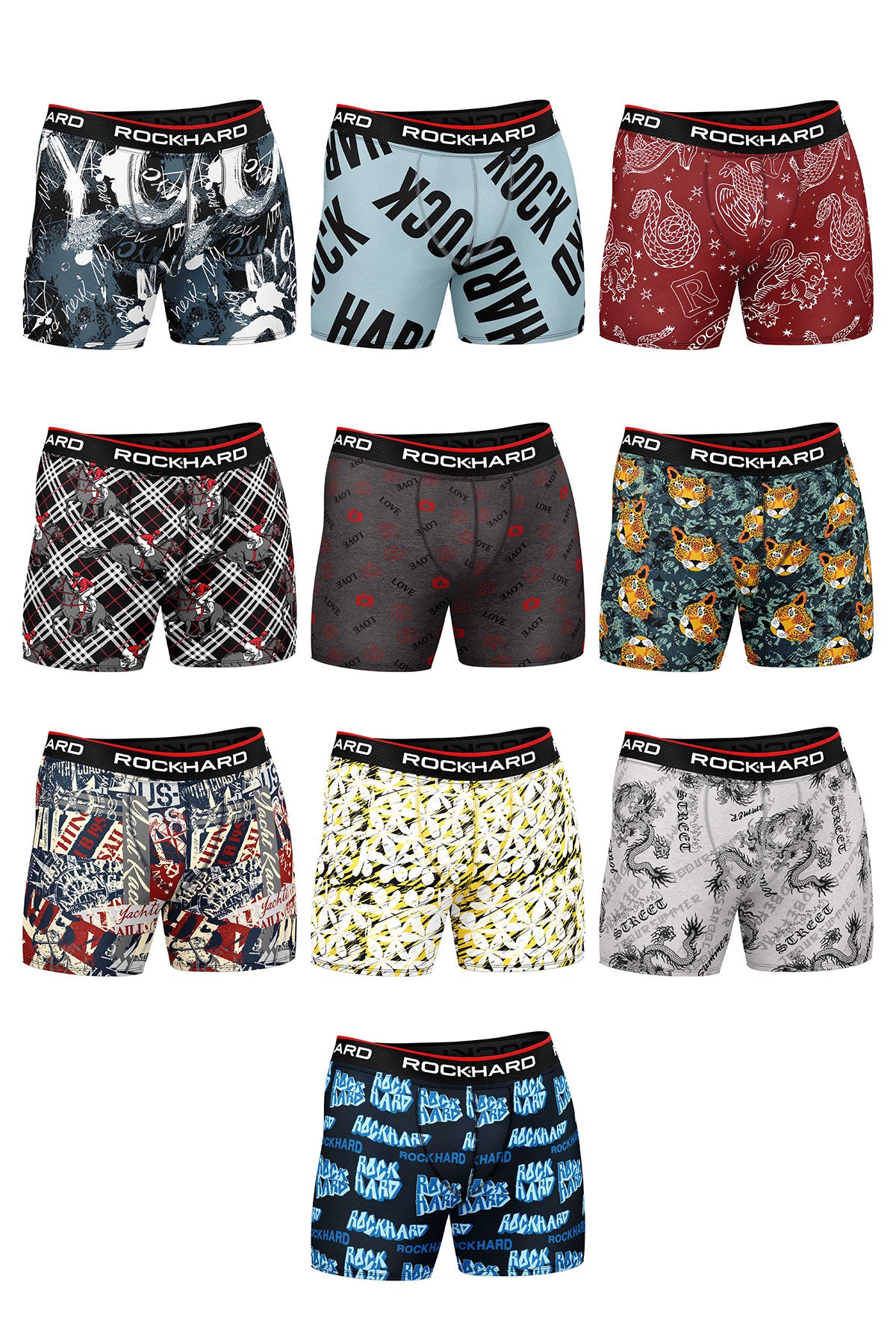 Rockhard Erkek Boxer Karışık Desenli Pamuk
