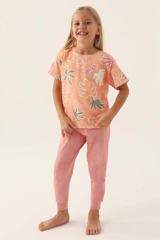 Roly Poly Kız Çocuk Pijama Takımı Kısa Kollu Bisiklet Yaka Süprem