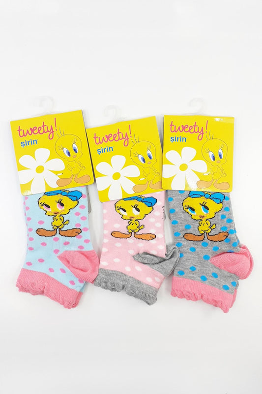 Şirin Kız Çocuk Patik Çorap Tweety