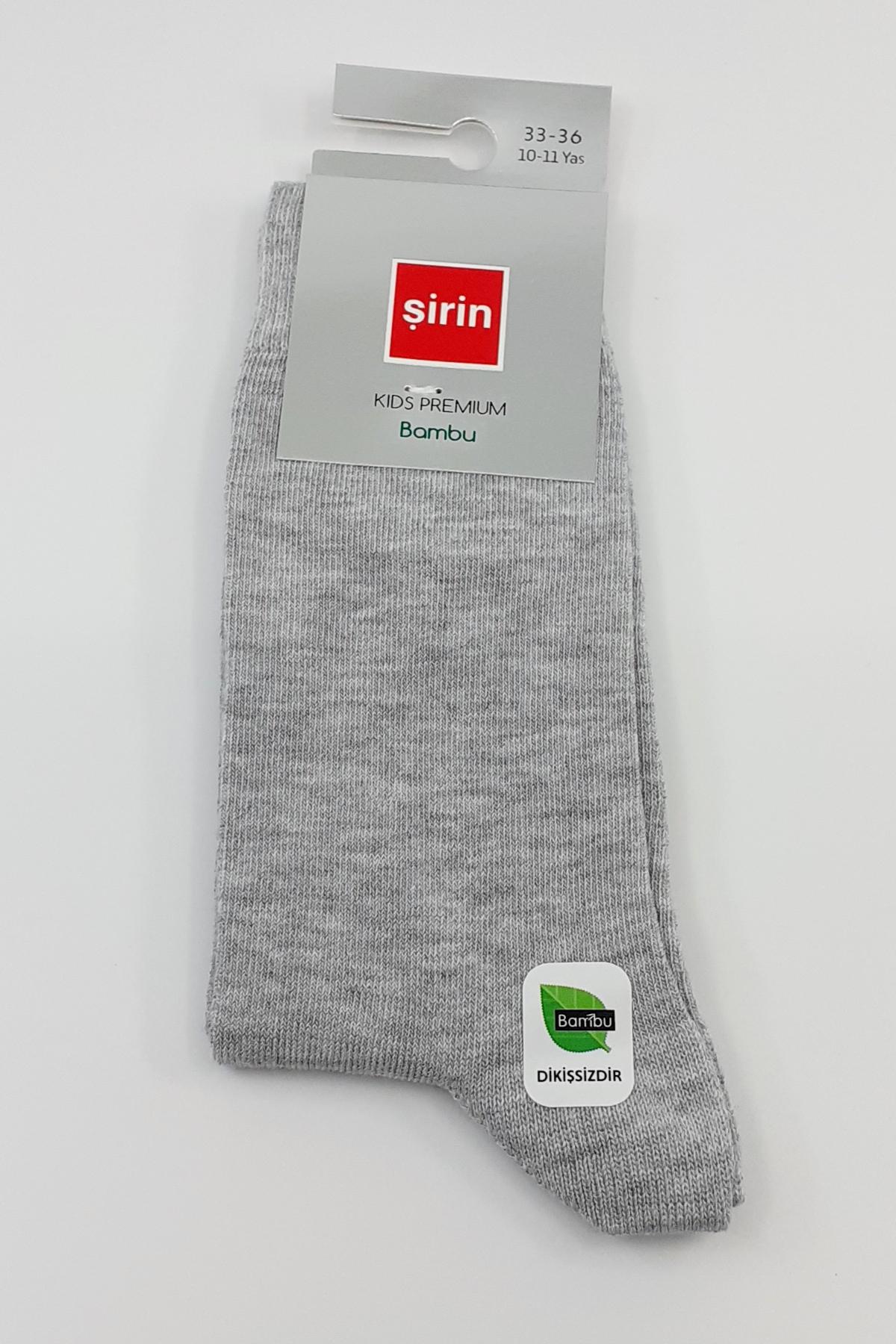 Şirin Kız Çocuk Soket Çorap Kids Premium Dikişsiz Bambu Düz