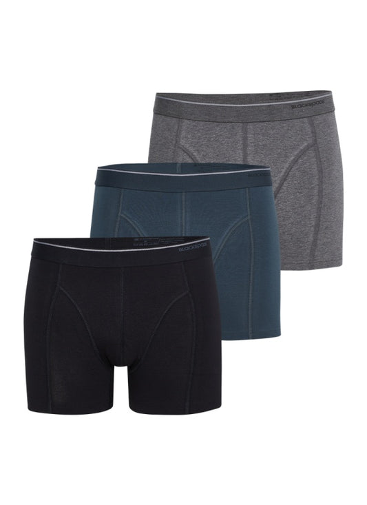 Erkek Boxer 3'lü Paket Tender Cotton 9673 - Siyah Antra Melanj Antrasit